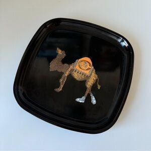 vintage couroc tray featuring a camel